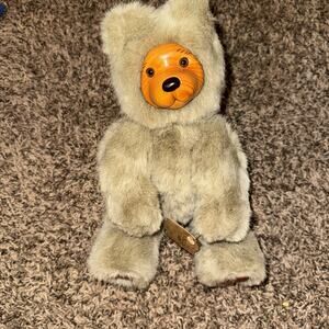 Vintage 1989 Robert Raikes Bears Plush Wooden Face And Pads Original Tag 12''